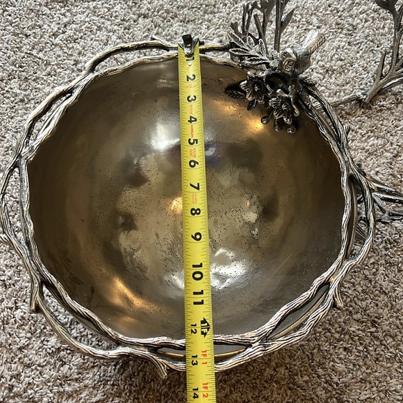 RARE COMPLETE SET! Star Home Birds & Branches Bowl Nickel-Plated Cast Aluminum - Picture 10 of 11